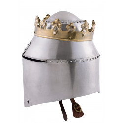 Grand casque royal avec couronne, acier 1,6 mm 