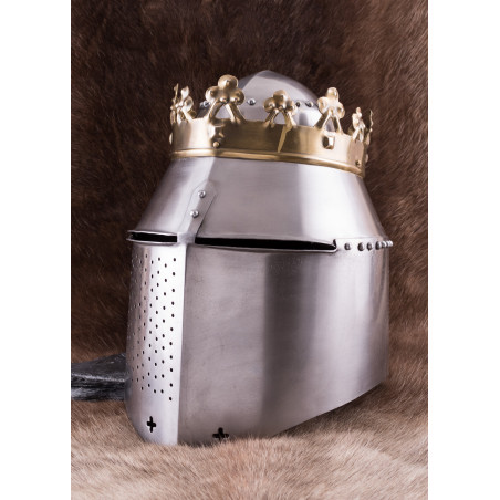 Grand casque royal avec couronne, acier 1,6 mm