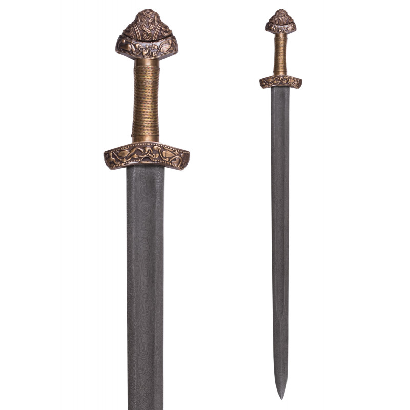Épée viking en Dybäck avec fourreau, acier Damas