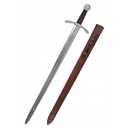 Épée de croisé avec fourreau en cuir 