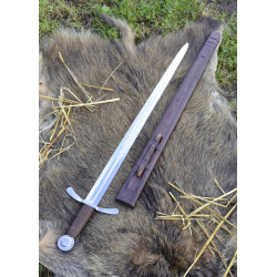 Épée de croisé avec fourreau en cuir 