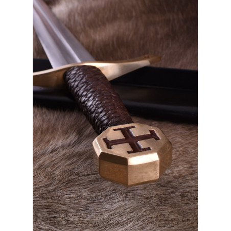Épée Templier avec fourreau en cuir