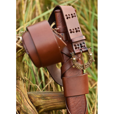 Fourreau pour l'épée viking avec ceinture et boucle en bronze, différentes tailles