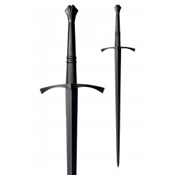 Épée longue Italienne acier au carbone 1090 noirci 