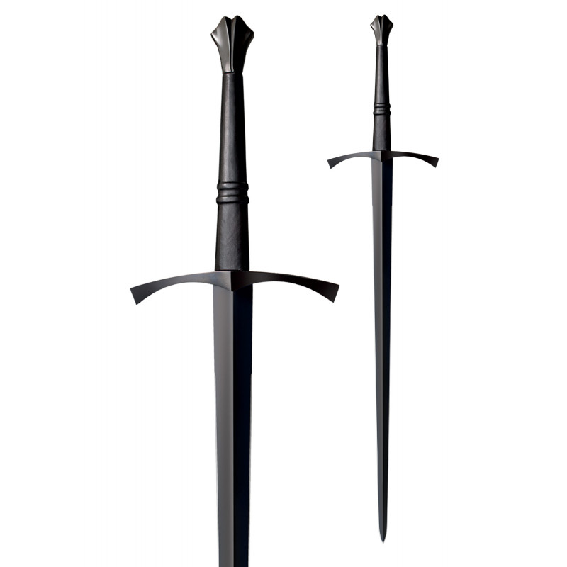 Épée longue Italienne acier au carbone 1090 noirci