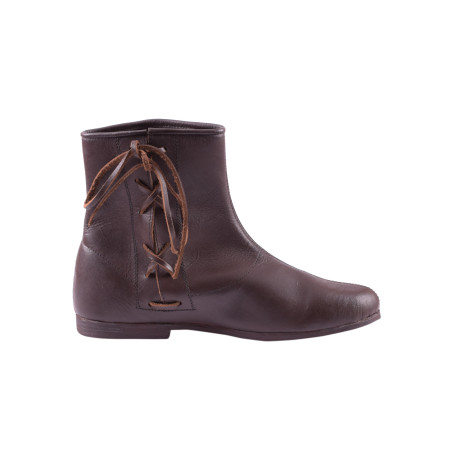 Bottines Médiévales Homme à Lacets – Style Vintage, Semelle Cuir, Talon Plat 2 Cm, Décontracté