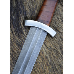 Épée viking ancienne Godfred avec fourreau, lame Damas 
