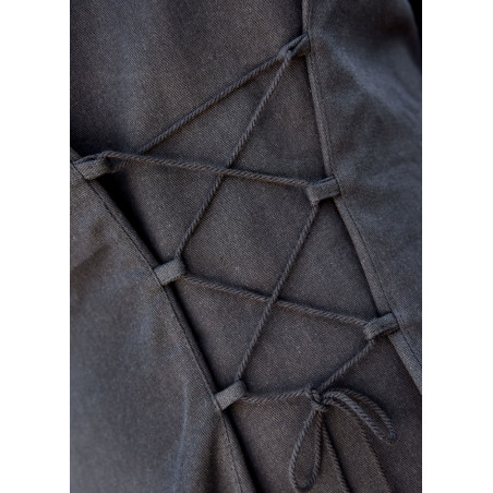 Robe médiévale Meira avec détails en velours, noir