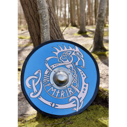 Bouclier Viking avec motif Fenrir, peint à la main, 61 cm 