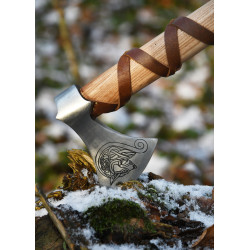 Hache viking en acier, avec gravure type G 