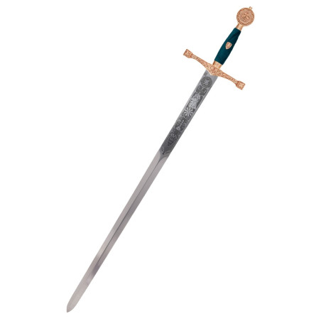 Épée Excalibur, couleur or avec gravure décorative, Marto
