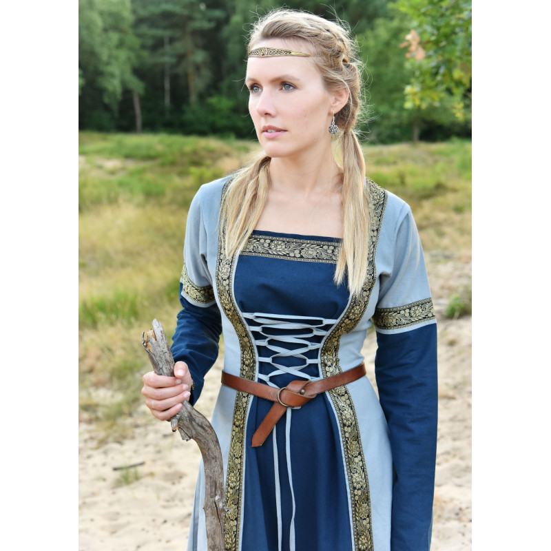 Robe Médiévale Femme Courte – Style Gothique Renaissance Avec Corset Et Manches Trompette, Tissu Polyester, Pour Halloween Ou Fête Costumée