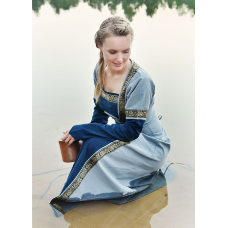 Robe médiévale Eleanor, bleu/bleu-gris