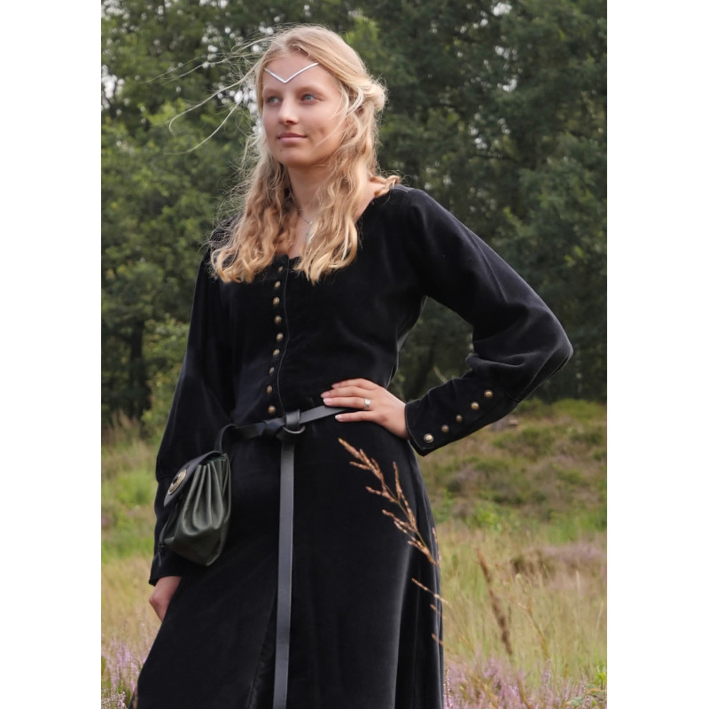 Robe Isabelle médiévale en velours noir